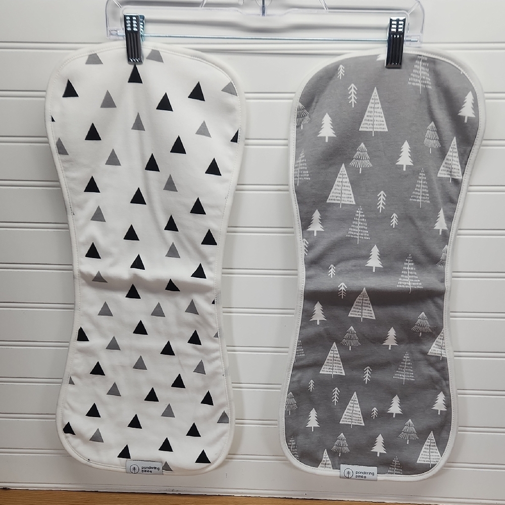 Pondering Pine Geometric and Tree Print Baby Burp Cloths